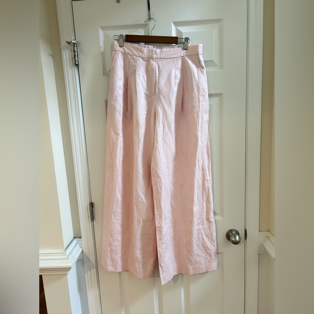NWT J.McLaughlin Amal Linen-Blend Wide Leg Pant Pink Size 8 - Picture 3 of 6